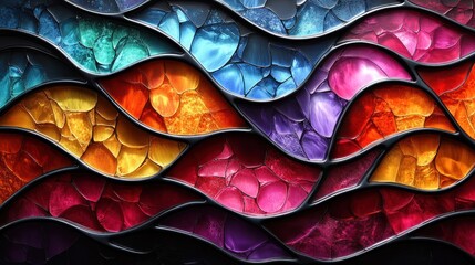 Obraz premium Colorful Abstract Stained Glass Art Background