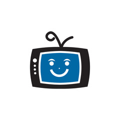 Naklejka premium Kids TV vector logo design