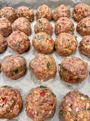 Meatballs ready to be cooked