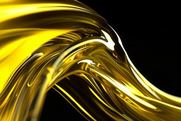 Golden Abstract Swirling Fabric