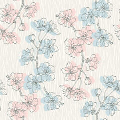 Cherry seamless pattern. Colorful seamless repeat pattern with abstract minimalist geometric style