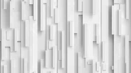 A unique, textured white wall showcases various abstract geometric shapes, creating a striking visual effect in a contemporary indoor space SEAMLESS PATTERN