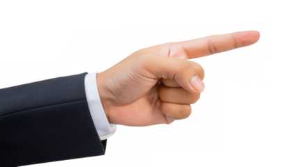 hands in a business suit Pointing cut out transparent isolated on white background PNG