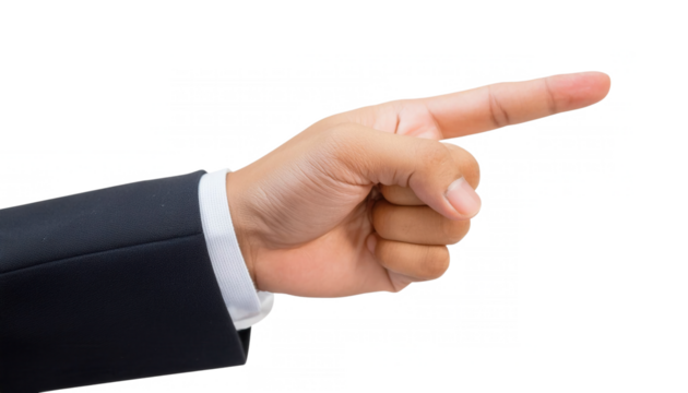 hands in a business suit Pointing cut out transparent isolated on white background PNG
