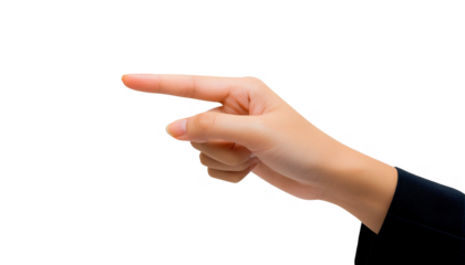 hands in a business suit Pointing cut out transparent isolated on white background PNG