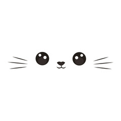 Cat Eyes Nose Mouth Mustache Illustration