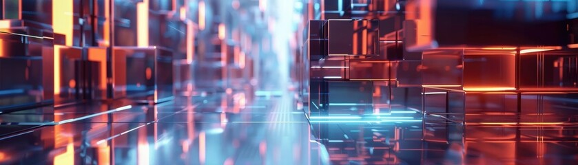 Fototapeta premium Illuminate the innovative features of futuristic tech through unexpected camera angles, creating a visually compelling composition that sparks curiosity and awe