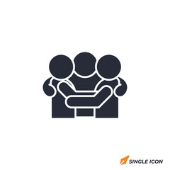 Group Hug icon vector illustration. Group Hug symbol isolated on white background