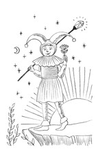 vintage vintage style deck of tarot cards. magical predictions of the future, mysterious characters.	
