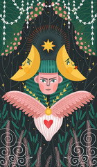 vintage vintage style deck of tarot cards. magical predictions of the future, mysterious characters.	