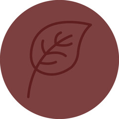 Leaf Vector Line Maroon Circle Maroon