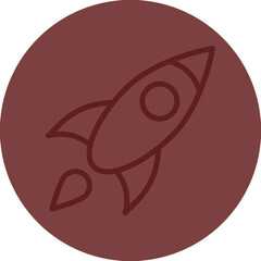 Rocket Vector Line Maroon Circle Maroon