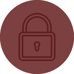 Lock Vector Line Maroon Circle Maroon