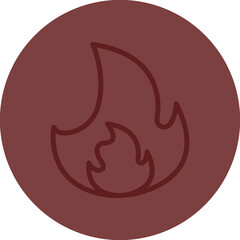 Flame Vector Line Maroon Circle Maroon