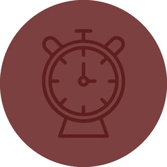 Clock with checkmark Vector Line Maroon Circle Maroon