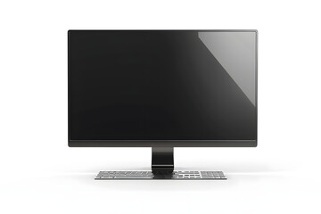 Fototapeta premium A computer monitor is turned off and is sitting on a white background