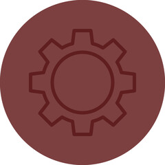 Gears Vector Line Maroon Circle Maroon