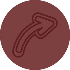 Bendy arrow Vector Line Maroon Circle Maroon