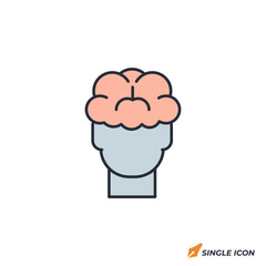 Brainstorming icon vector illustration. Brainstorming symbol isolated on white background