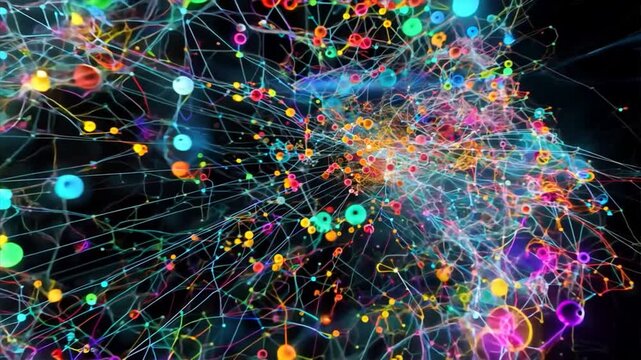 abstract representation of big data analysis with interconnected data points