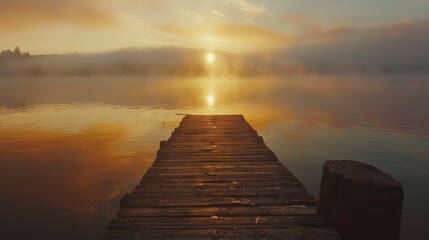 Naklejka premium Sunrise Over Still Waters