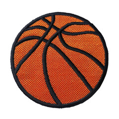Obraz premium Embroidered basketball ball illustration isolated on transparent background png