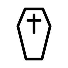 Coffin icon in thin line style vector illustration graphic design