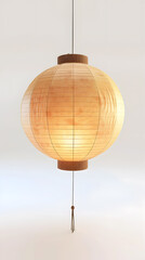 Obraz premium Rice white round paper lantern isolated on background