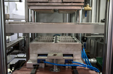 Plastic food snack package making machine. Industrial manufacturing