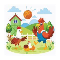 Cute funny animal vector illustration