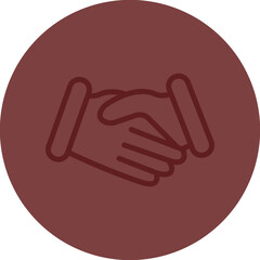 Handshake Vector Line Maroon Circle Maroon