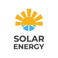 solar energy logo design concept idea