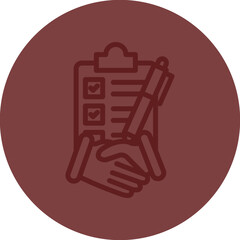 Business Agreement Vector Line Maroon Circle Maroon