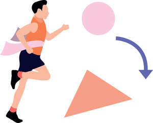 The boy won the race.