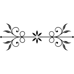 Floral design elements vintage dividers black silhouette