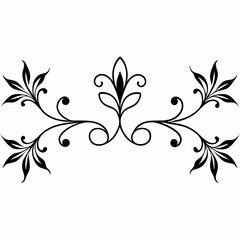Floral design elements vintage dividers black silhouette