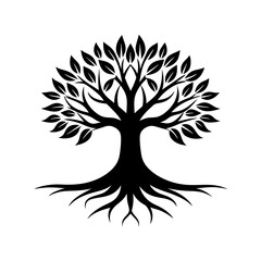 Tree logo vector silhouette 