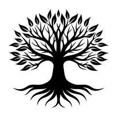 Tree logo vector silhouette 