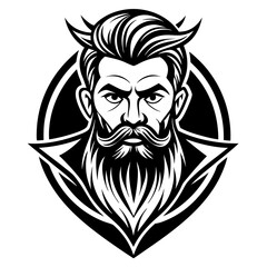 Beard Man Logo vector silhouette
