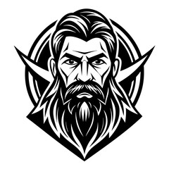 Beard Man Logo vector silhouette