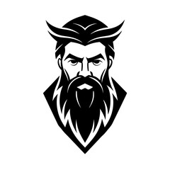 Beard Man Logo vector silhouette