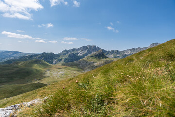 Majestic summer day in the Durmitor National park. Village Zabljak, Montenegro, Balkans, Europe. Scenic image of popular travel destination. Discover the beauty of earth. Hiking nature destination