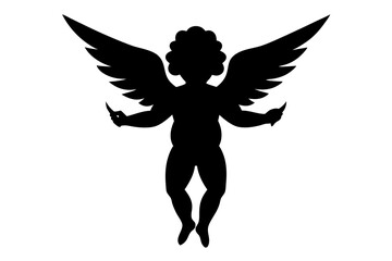 cupid silhouette black vector icon