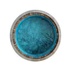 Tranquil Pool Reflection. Serene swimming pool isolated on transparent background concept