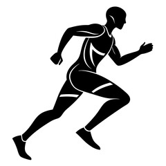 Minimal Running Athlete Silhouette