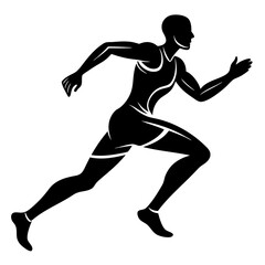 Minimal Running Athlete Silhouette