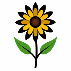 Maryland's black-eyed Susan Flowers black color vector design in white background