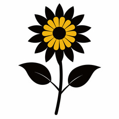 Maryland's black-eyed Susan Flowers black color vector design in white background