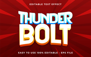 3d Thunder Bolt gradient sparkle text style effect template editable text effect