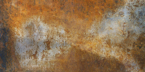 Old metal texture with a rusty surface. Rusted background. Grunge background. Banner. 
